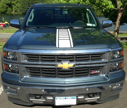 Strobe Center Hood Stripe - 2014-2015 Silverado 1500 - 2014:Silverado:StrobeCenterHood-34-sku-45344906510523-sku-45344906543291-sku-45344906576059-sku-45344906608827-  DRIVEN - 2