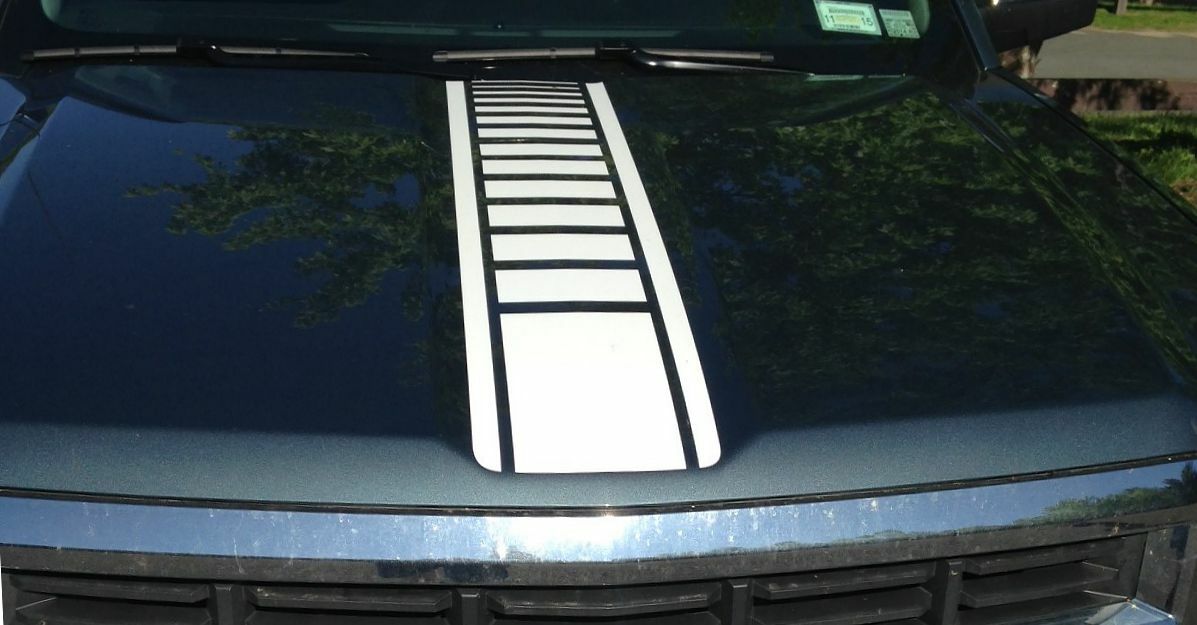 Strobe Center Hood Stripe - 2014-2015 Silverado 1500 - 2014:Silverado:StrobeCenterHood-34-sku-45344906510523-sku-45344906543291-sku-45344906576059-sku-45344906608827-  DRIVEN - 1