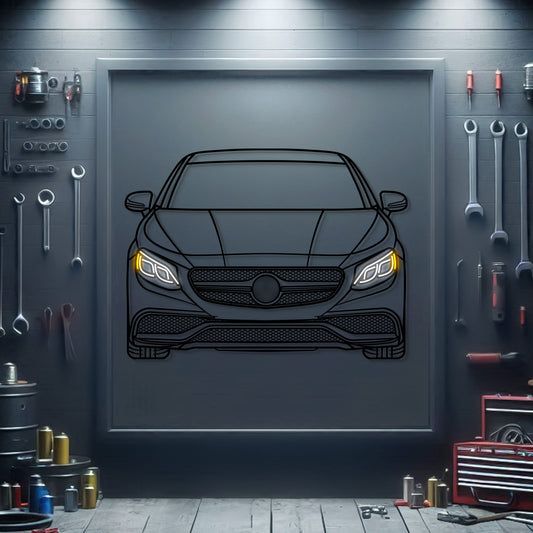 2015 S63 AMG Front View Metal Neon Car Wall Art - MTN0210 - MTN0210W99-MTN0210W120-MTN0210W140-  DRIVEN - 1