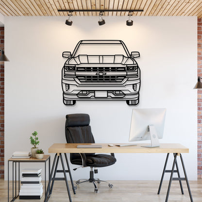 2016 Silverado 1500 Z71 Front View Metal Car Wall Art - MT1335 - MT1335B69-MT1335B80-MT1335B99-MT1335B115-MT1335B140-  DRIVEN - 1