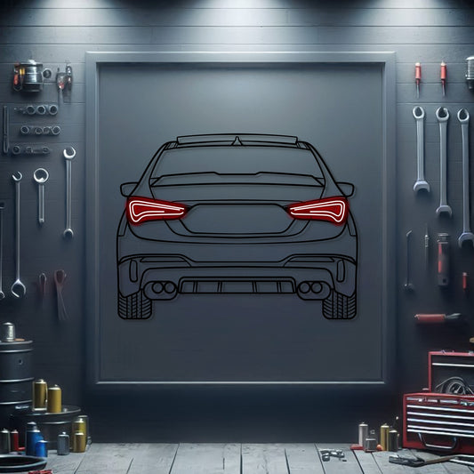 2016 Hyundai Solaris Back View Metal Neon Car Wall Art - MTN0175 - MTN0175W99-MTN0175W115-MTN0175W140-  DRIVEN - 1