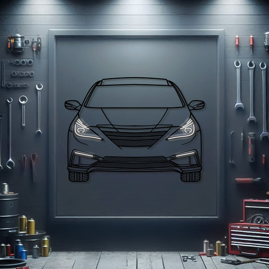 2016 Hyundai Solaris Front View Metal Neon Car Wall Art - MTN0176 - MTN0176W99-MTN0176W115-MTN0176W140-  DRIVEN - 1