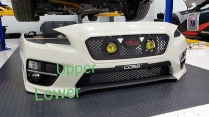 2018 Style Bumper Overlay Upper AND Lower (Carbon Vinyl, Gloss Black, or Matte Black) - 2015-2017 WRX / STI - SFB1518WRXUPLW3DCF-1518WRXUPLWGB-1518WRXUPLWMB-15WRXS207LWB3D-SFS207BUMP3D-UP-  DRIVEN - 3