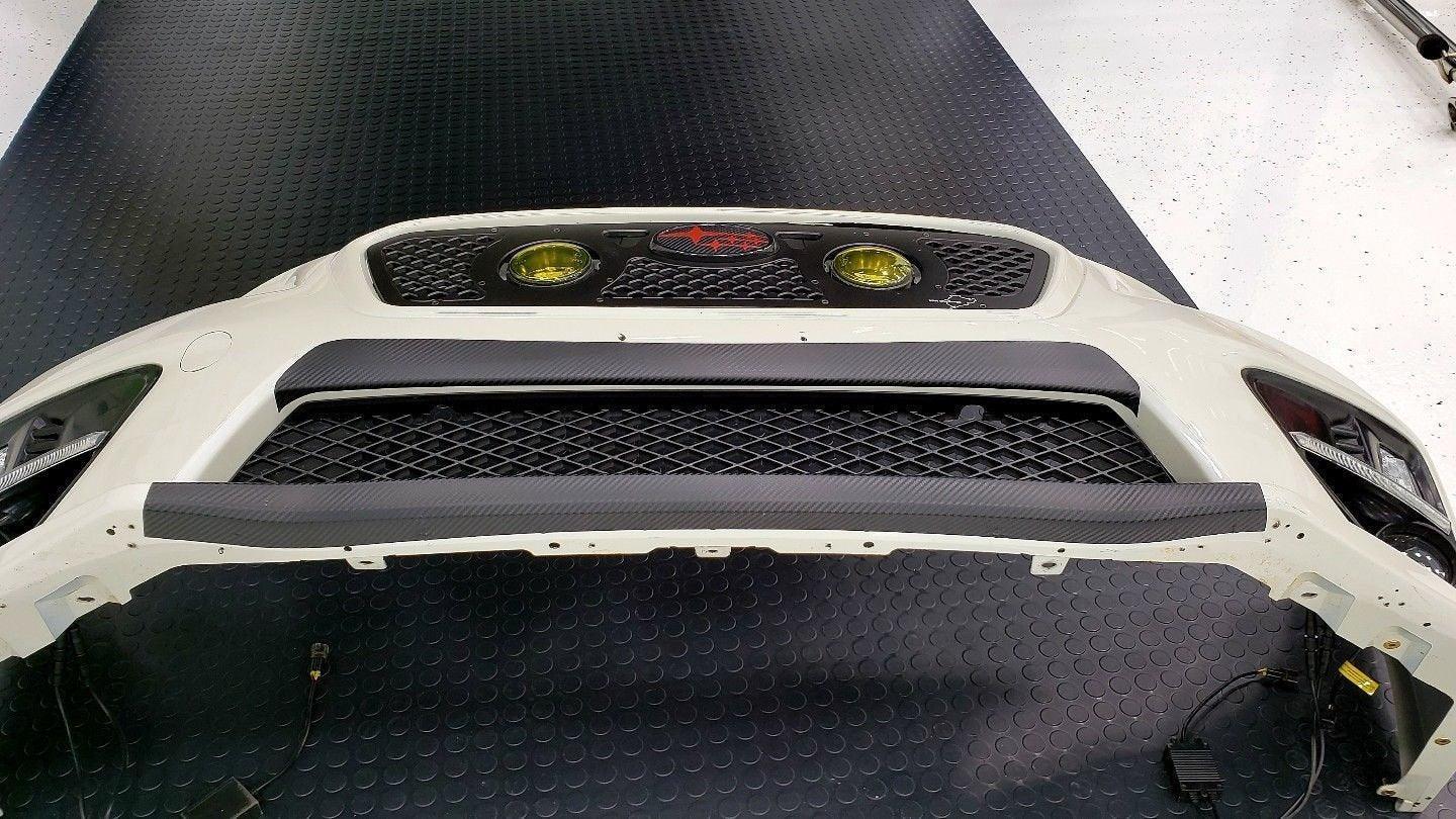 2018 Style Bumper Overlay Upper AND Lower (Carbon Vinyl, Gloss Black, or Matte Black) - 2015-2017 WRX / STI - SFB1518WRXUPLW3DCF-1518WRXUPLWGB-1518WRXUPLWMB-15WRXS207LWB3D-SFS207BUMP3D-UP-  DRIVEN - 7