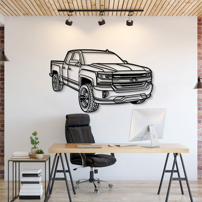 2018 Silverado 1500 LT Perspective Metal Car Wall Art - MT1257 - MT1257B69L-MT1257B80L-MT1257B99L-MT1257B115L-MT1257B140L-  DRIVEN - 1