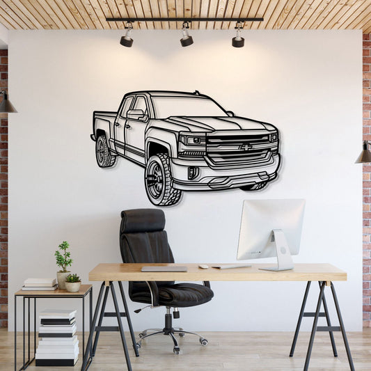 2018 Silverado 1500 LT Perspective Metal Car Wall Art - MT1257 - MT1257B69L-MT1257B80L-MT1257B99L-MT1257B115L-MT1257B140L-  DRIVEN - 1