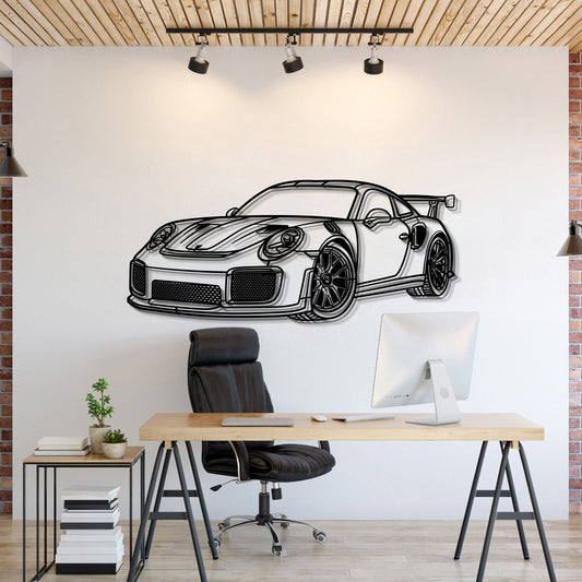 2018 911 GT2 RS Perspective Metal Car Wall Art - MT0461 - MT0461B69L-MT0461B80L-MT0461B99L-MT0461B115L-MT0461B140L-  DRIVEN - 1