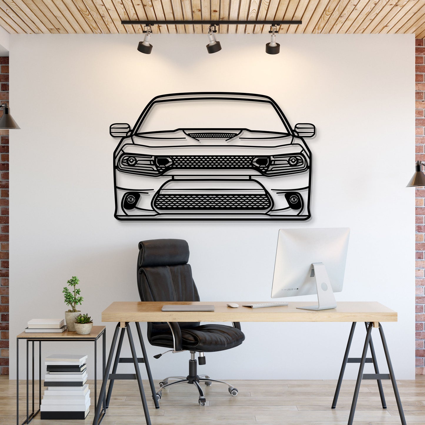 2019 Charger Front View Metal Car Wall Art - MT1341 - MT1341B69-MT1341B80-MT1341B99-MT1341B115-MT1341B140-  DRIVEN - 1