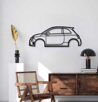 2019 595 Abarth Metal Car Wall Art - MT0643 - MT0643B49L-MT0643B69L-MT0643B80L-MT0643B99L-MT0643B120L-  DRIVEN - 2