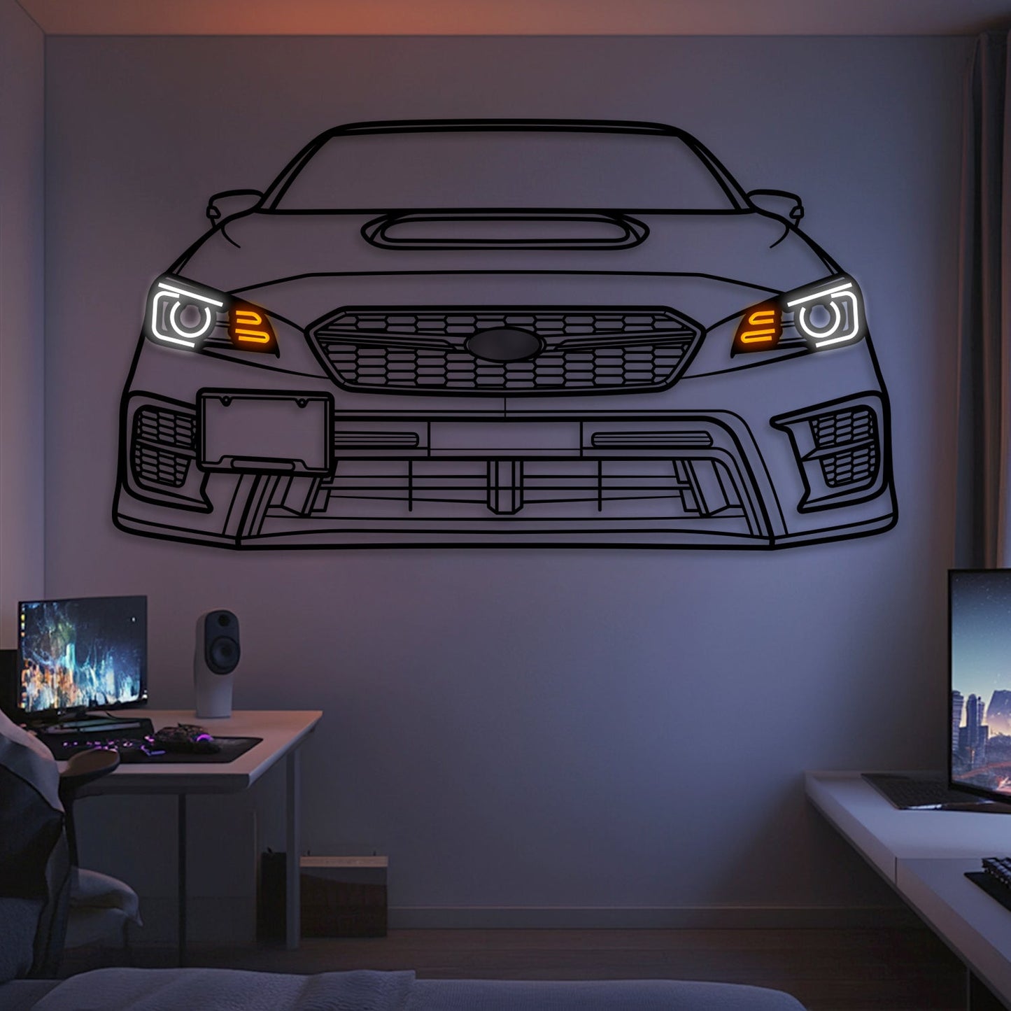 2020 WRX STI View Front  Metal Neon Car Wall Art -MTN0248 - MTN0248W99-MTN0248W115-MTN0248W140-  DRIVEN - 1