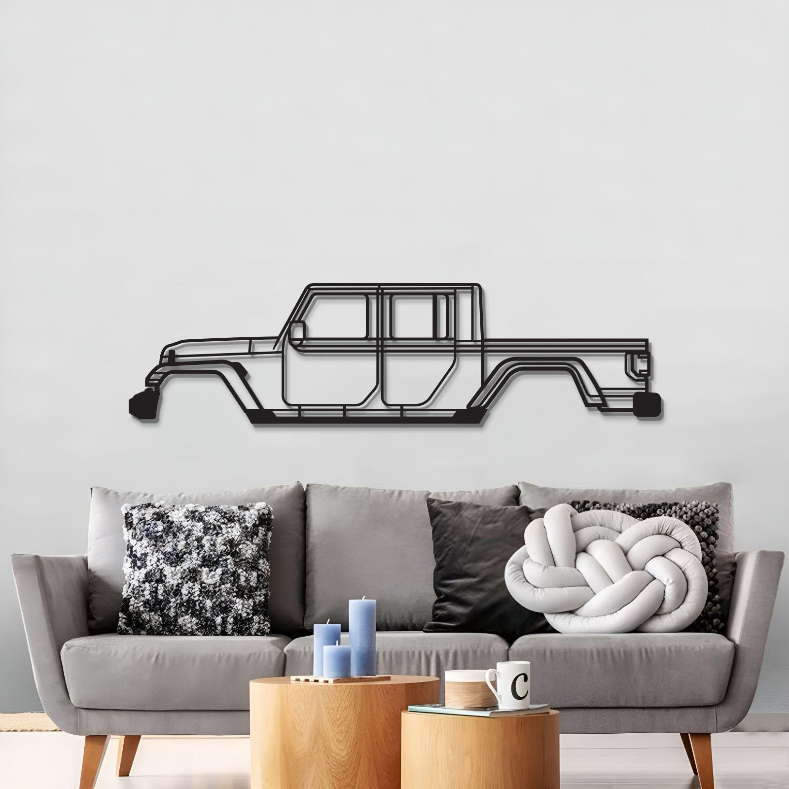 2020 Gladiator JT Metal Car Wall Art  - MT0708 - MT0708B49L-MT0708B69L-MT0708B80L-MT0708B99L-MT0708B120L-  DRIVEN - 3