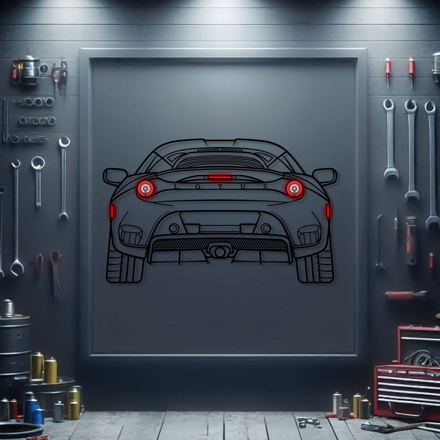 2020 Lotus Evora GT Back View Metal Neon Car Wall Art - MTN0181 - MTN0181W99-MTN0181W115-MTN0181W140-  DRIVEN - 1