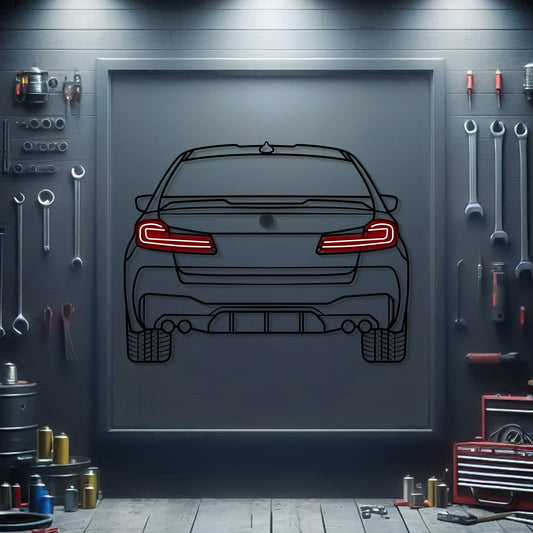 2021 M5 Competition Back View Metal Neon Car Wall Art - MTN0183 - MTN0183W99-MTN0183W115-MTN0183W140-  DRIVEN - 1