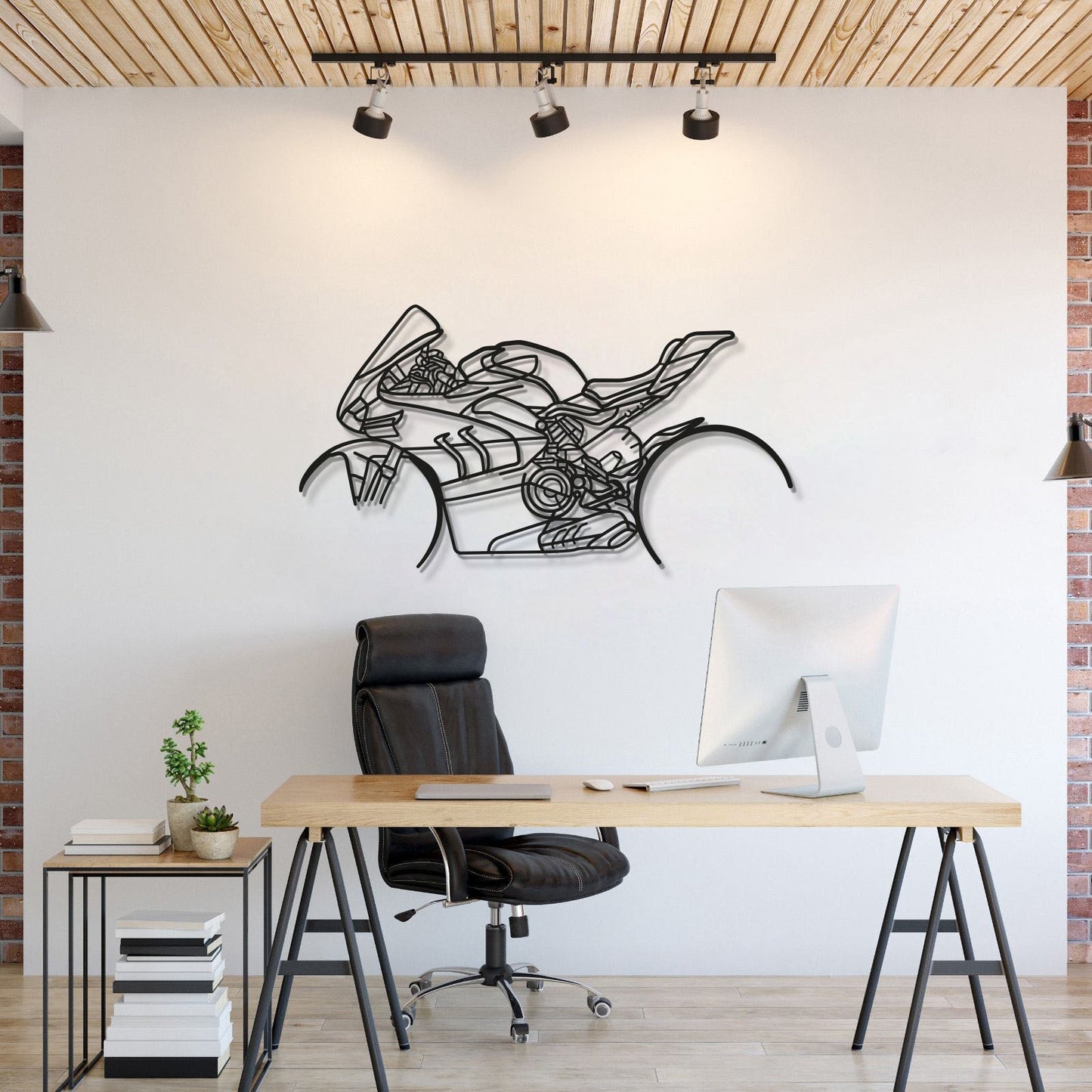 V4SP Metal Motorcycle Wall Art - MT1105 - MT1105B49L-MT1105B69L-MT1105B80L-MT1105B99L-MT1105B115L-  DRIVEN - 1