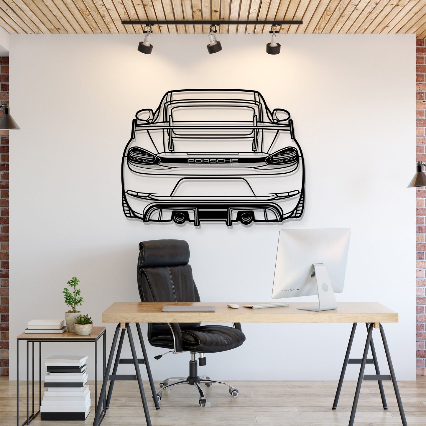 2022 718 GT4 Back View Metal Car Wall Art - MT1369 - MT1369B69-MT1369B80-MT1369B99-MT1369B9115-MT1369B140-  DRIVEN - 1