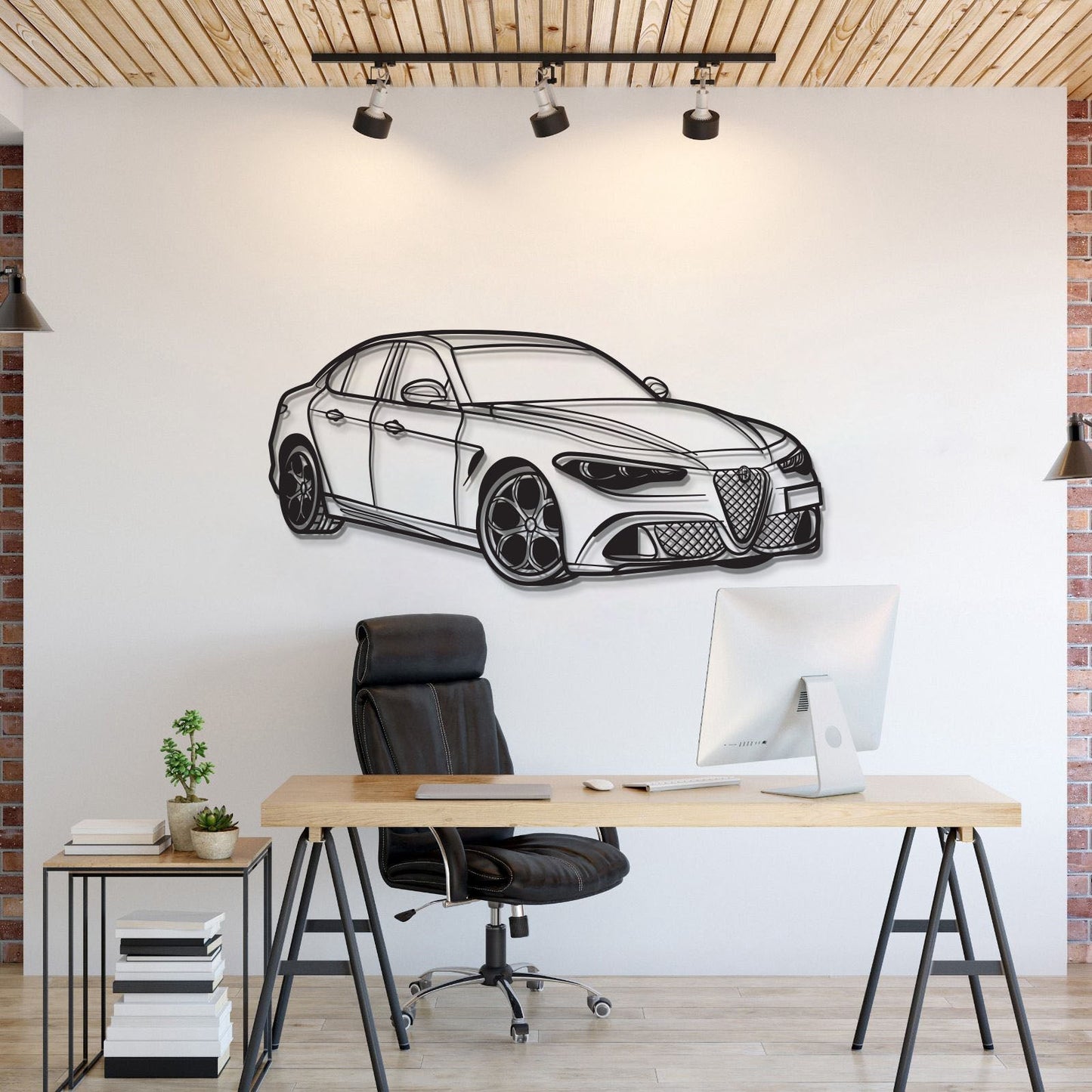 2023 Giulia Quadrifoglio 100th Anniversary Perspective Metal Car Wall Art - MT1206 - MT1206B69L-MT1206B80L-MT1206B99L-MT1206B115L-MT1206B140L-  DRIVEN - 1