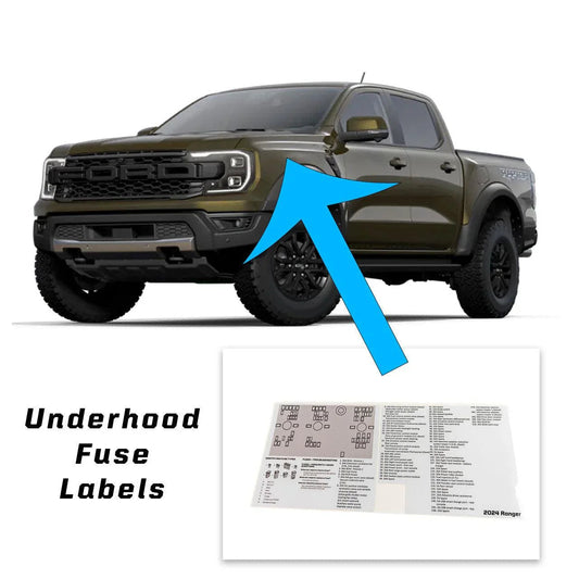 Printed Series Underhood Fuse Box Lid Labels - 2024+ Ranger - 24RANGERUNHDFUSE-  DRIVEN - 1