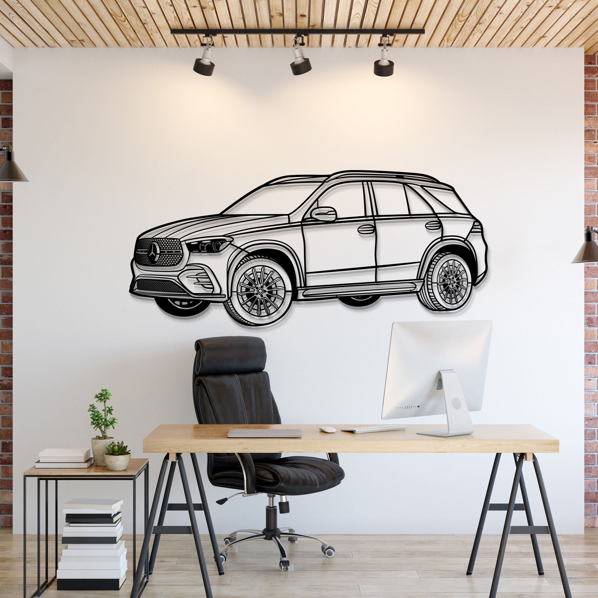 2024 GLE 350 Perspective Metal Car Wall Art - MT1319 - MT1319B69L-MT1319B80L-MT1319B99L-MT1319B115L-MT1319B140L-  DRIVEN - 1