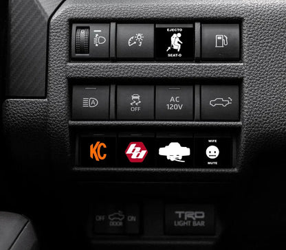 Auxiliary Switch Labels (Upfitter) - 2024+ Tacoma / Land Cruiser / 2025+ 4Runner - 21BRCOAUX-SYMBOLS-  DRIVEN - 2