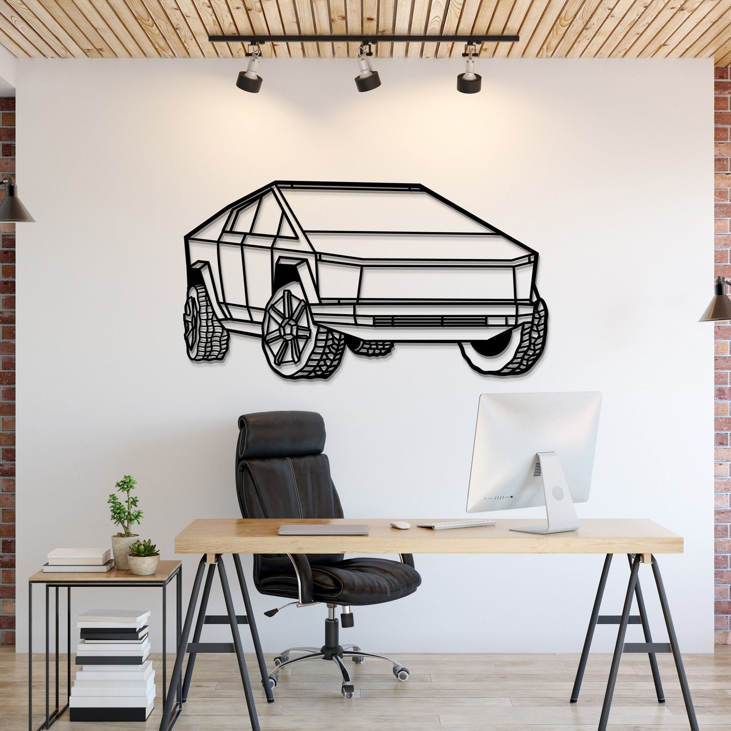 2025 Cybertruck Perspective Metal Car Wall Art - MT1191 - MT1191B69L-MT1191B80L-MT1191B99L-MT1191B115L-MT1191B140L-  DRIVEN - 1