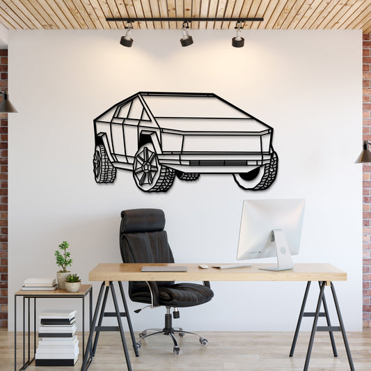 2025 Cybertruck Perspective Metal Car Wall Art - MT1191 - MT1191B69L-MT1191B80L-MT1191B99L-MT1191B115L-MT1191B140L-  DRIVEN - 1