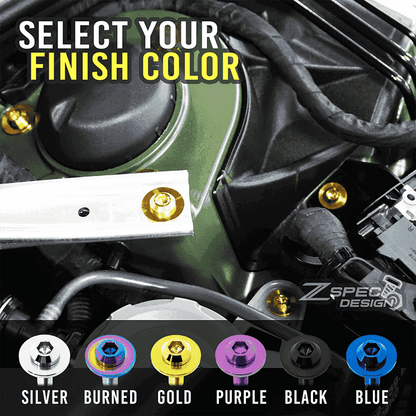 ZSPEC Hood Dress Up Bolts® Fastener Kit for Nissan Z32 300zx, Titanium - ZSD-390968-ZSD-390975-ZSD-390982-ZSD-390999-ZSD-391002-  DRIVEN - 2