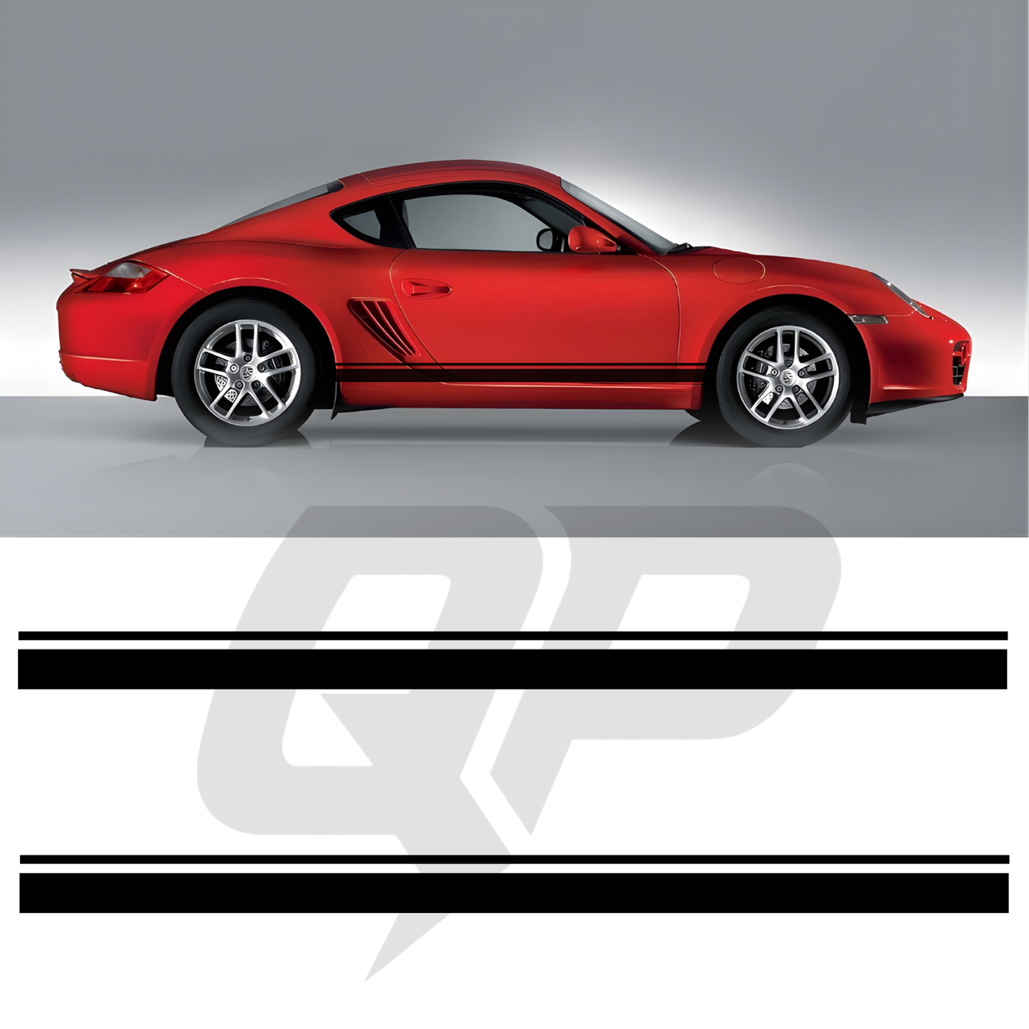 Porsche Cayman Double Side Stripe Decals - Dual Rocker Panel Kit 2005-2016