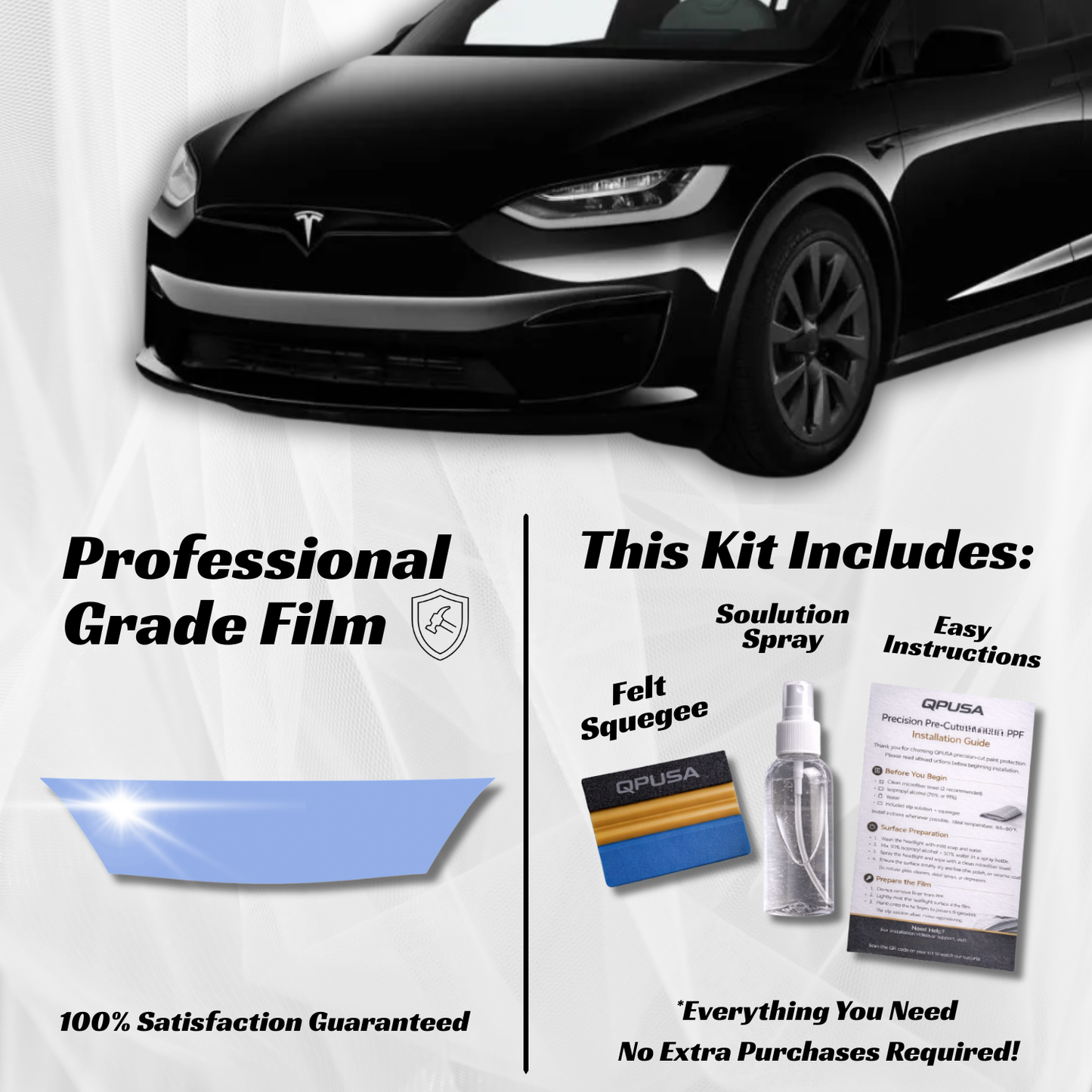 Tesla Model X (2021+) Partial Hood PPF Protection Kit - Pre-Cut - sku-51589620891780-  DRIVEN - 1