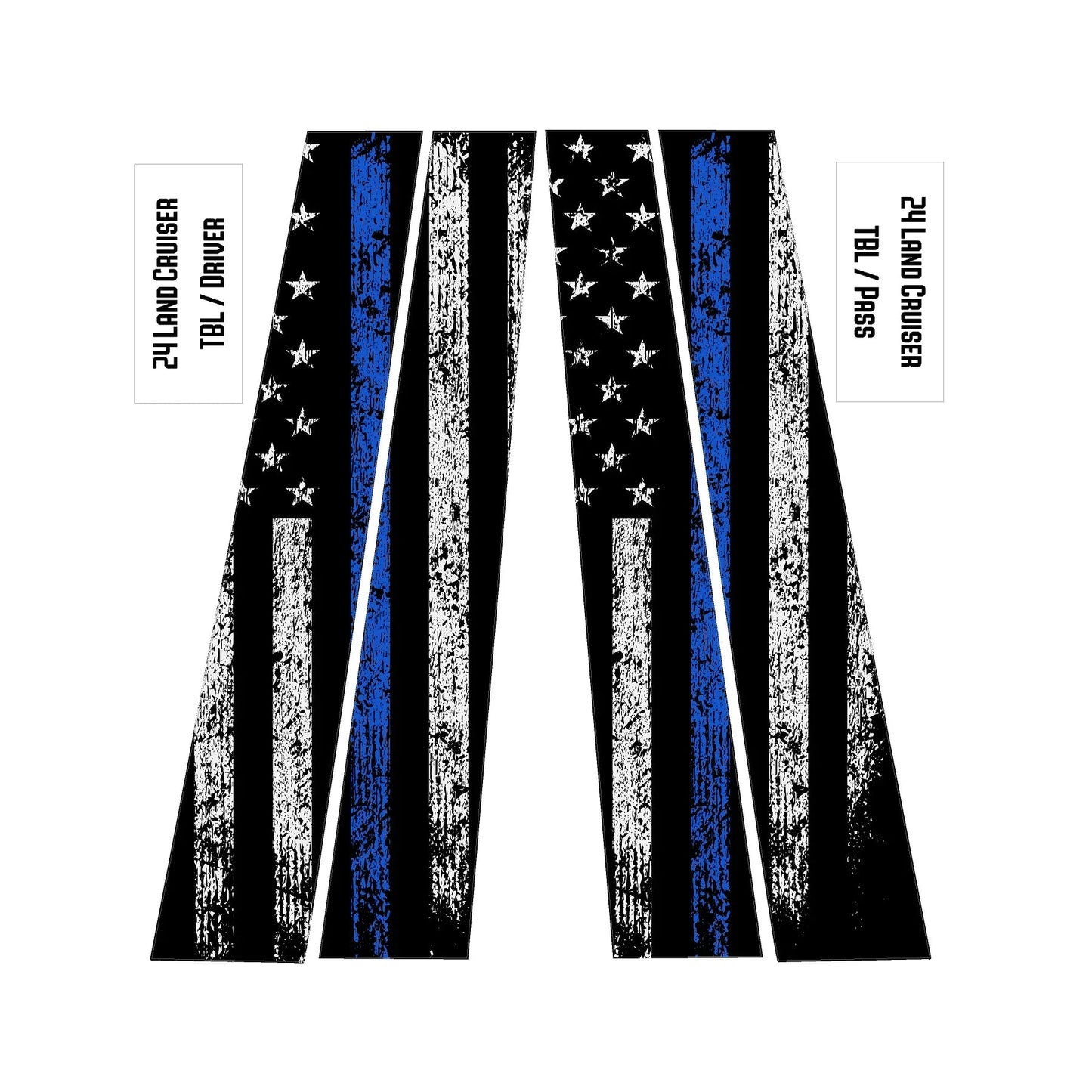 American Flag B Pillar Overlays - 2024+ Land Cruiser / GX 550 - 24LC250BPILLAR-ARG-24LC250BPILLAR-CBNG-24LC250BPILLAR-CG-  DRIVEN - 4