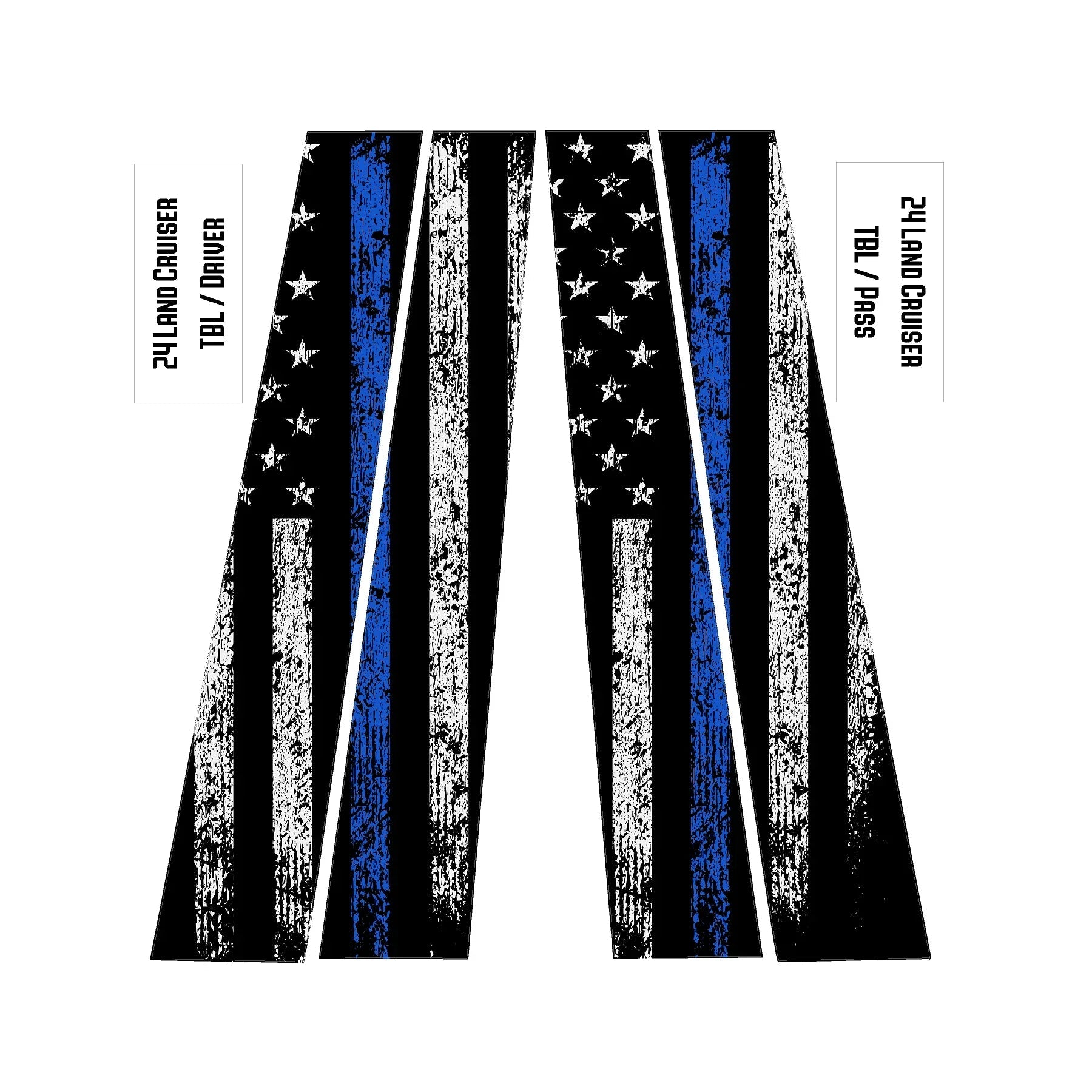 American Flag B Pillar Overlays - 2024+ Land Cruiser / GX 550 - 24LC250BPILLAR-ARG-24LC250BPILLAR-CBNG-24LC250BPILLAR-CG-  DRIVEN - 4