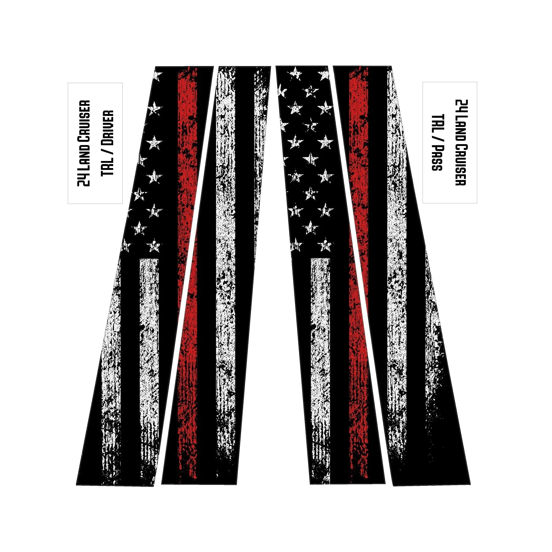 American Flag B Pillar Overlays - 2024+ Land Cruiser / GX 550 - 24LC250BPILLAR-ARG-24LC250BPILLAR-CBNG-24LC250BPILLAR-CG-  DRIVEN - 3