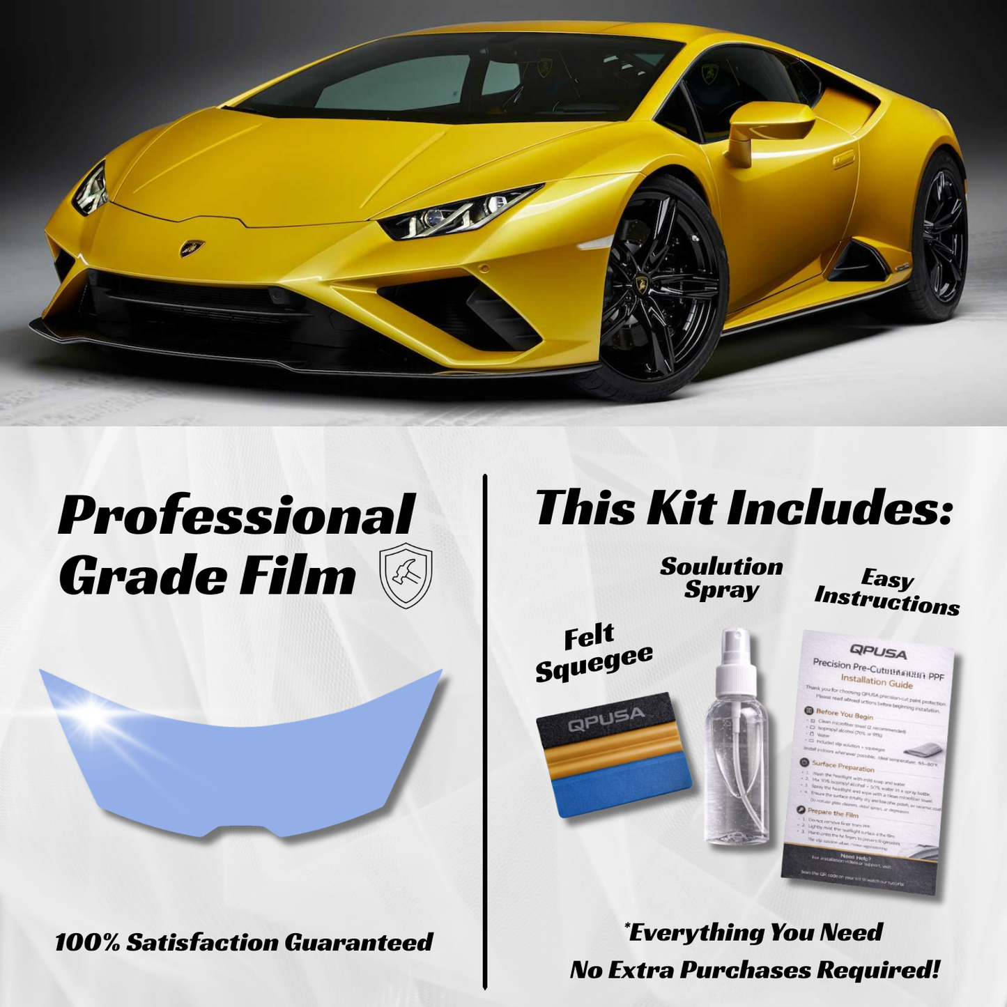 Lamborghini Huracán (2014-2024) Partial Hood PPF Protection Kit - Pre-Cut - sku-51589630132356-  DRIVEN - 1