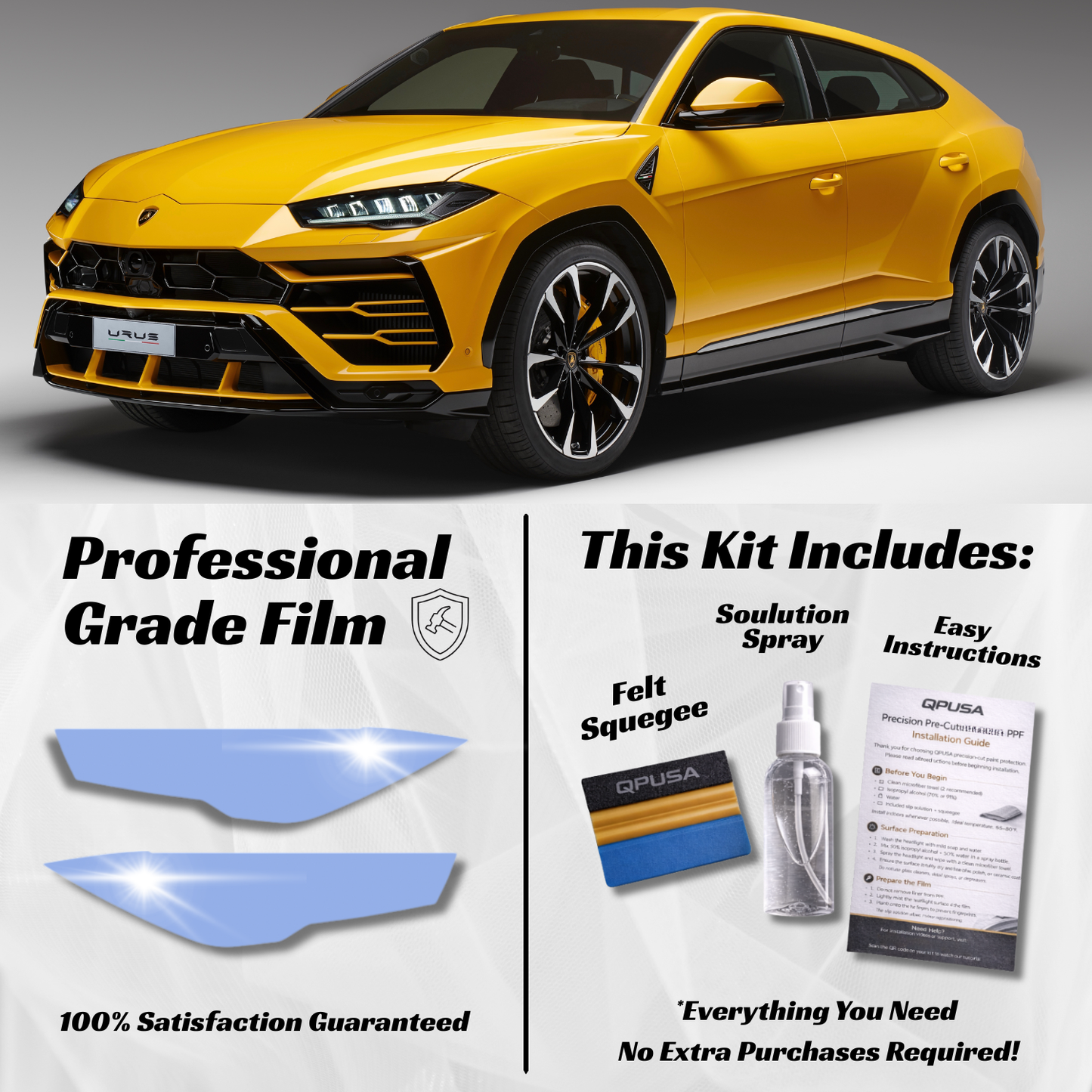 Lamborghini Urus (2018-2025) Headlight PPF Protection Kit - Pre-Cut - sku-51589633507460-  DRIVEN - 1