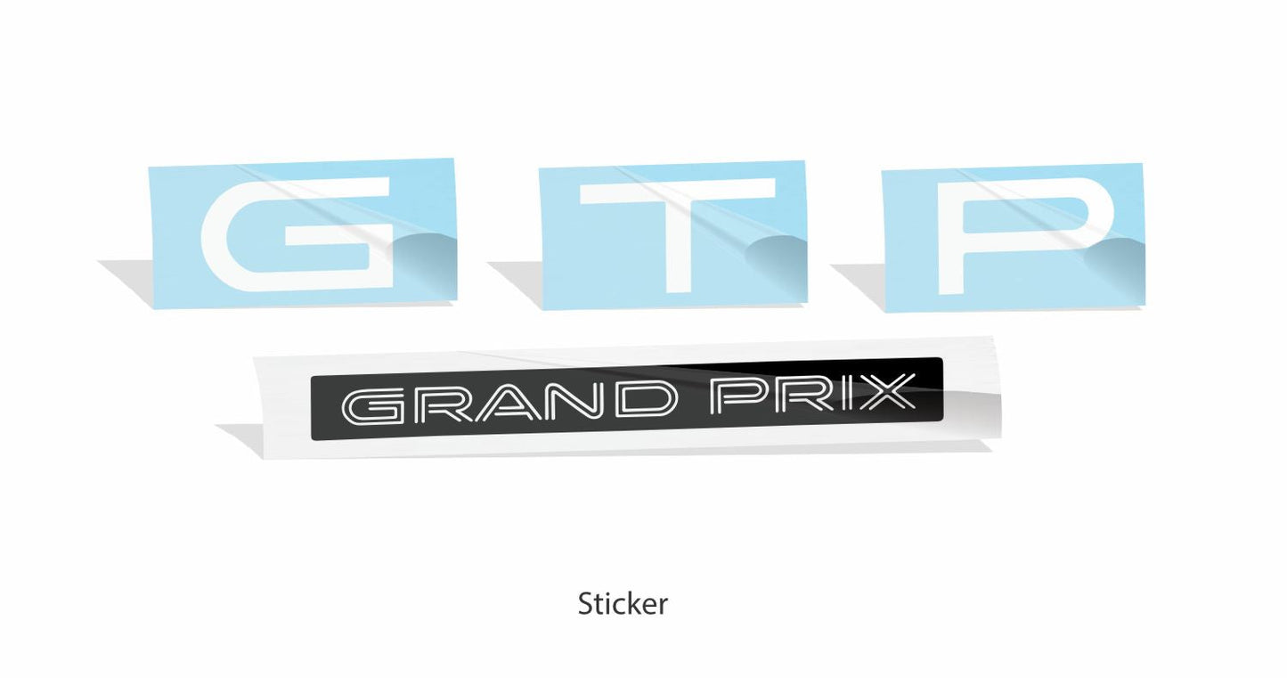GTP Badge Overlay Decals - 94-96 Grand Prix GTP - PO:GP:G5:GTP-B-01-PO:GP:G5:GTP-B-02-PO:GP:G5:GTP-B-03-PO:GP:G5:GTP-B-04-PO:GP:G5:GTP-B-05-  DRIVEN - 2