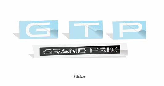 GTP Badge Overlay Decals - 94-96 Grand Prix GTP - PO:GP:G5:GTP-B-01-PO:GP:G5:GTP-B-02-PO:GP:G5:GTP-B-03-PO:GP:G5:GTP-B-04-PO:GP:G5:GTP-B-05-  DRIVEN - 2