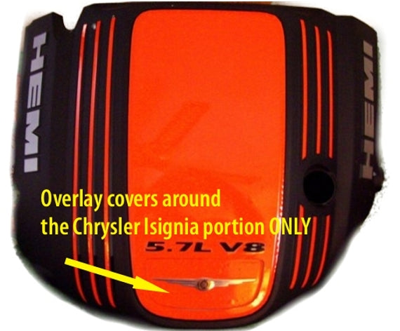 5.7L Engine Cover Front Overlay Decal - 05-08 Chrysler 300C - 300C:EC-FO-01-300C:EC-FO-02-300C:EC-FO-03-300C:EC-FO-04-300C:EC-FO-05-  DRIVEN - 1