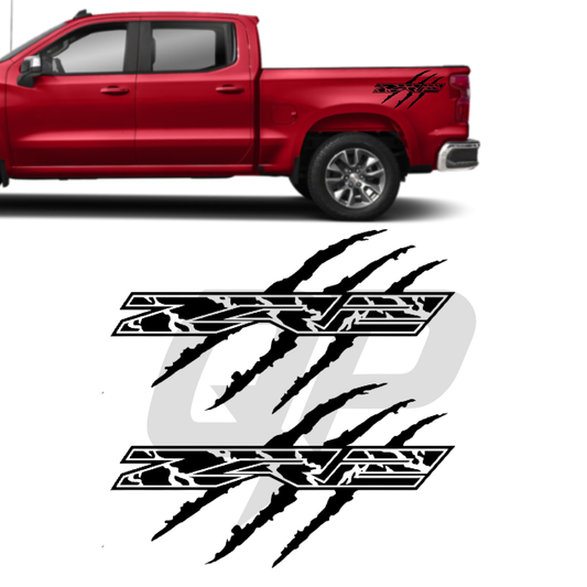 Chevy Silverado ZR2 Claw Scratch Graphic Kit - Side Decals - sku-51435432181892-sku-51435432214660-sku-51435432247428-sku-51435432280196-sku-51435432312964-  DRIVEN - 1