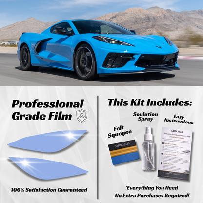 Chevrolet Corvette C8 (2020+) Headlight PPF Protection Kit - Pre-Cut - sku-51595341103236-  DRIVEN - 1