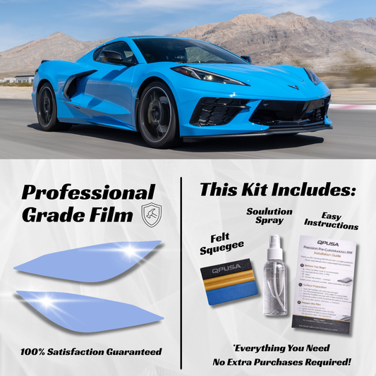 Chevrolet Corvette C8 (2020+) Headlight PPF Protection Kit - Pre-Cut - sku-51595341103236-  DRIVEN - 1
