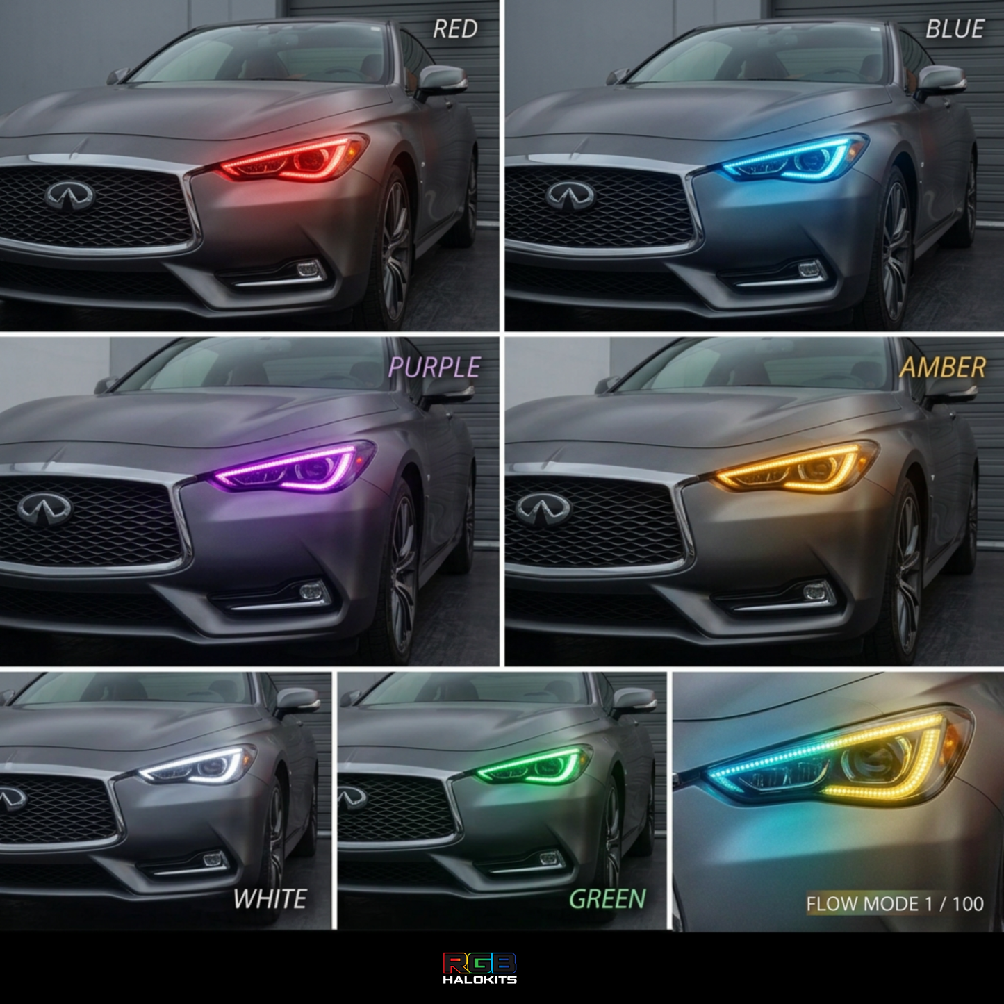 Infiniti Q60 Multicolor Flow DRL Boards (2016-2022) - S6 | A21 | P2   - BX12-  DRIVEN - 2