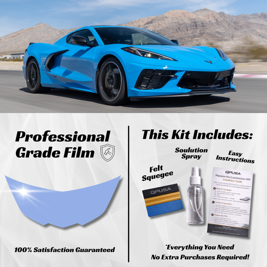 Chevrolet Corvette C8 (2020+) Partial Hood PPF Protection Kit - Pre-Cut - sku-51595345100932-  DRIVEN - 1