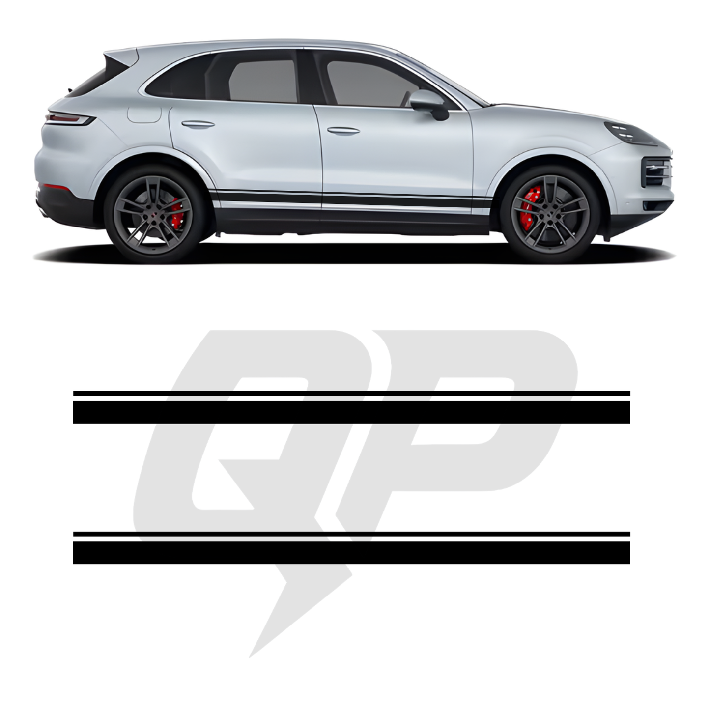 Porsche Cayenne Double Side Stripe Decals - Dual Rocker Panel Kit Set of 2 (2018-Present)