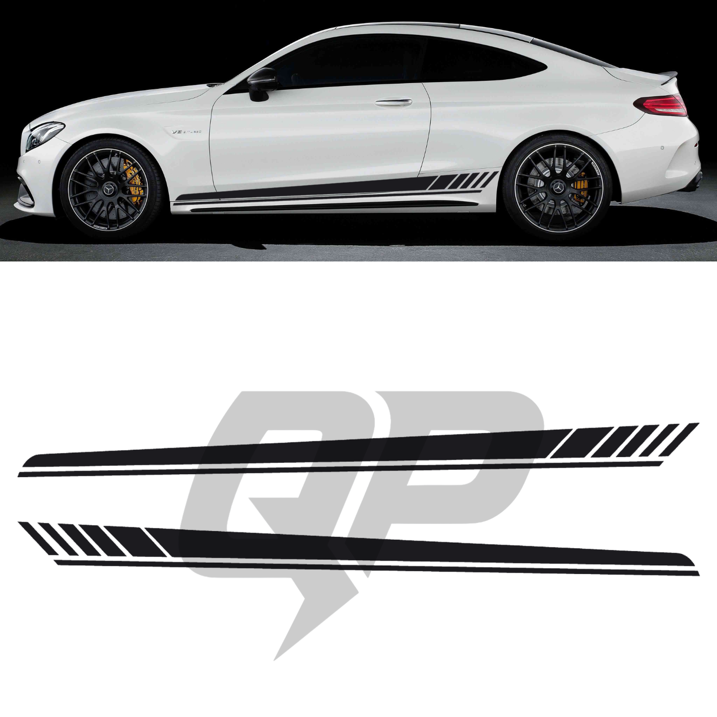 Mercedes Benz 2015-2021 C63 AMG Racing Side Stripe Decal - sku-51201501855876-sku-51201501888644-sku-51201501921412-sku-51201501954180-sku-51201501986948-  DRIVEN - 1