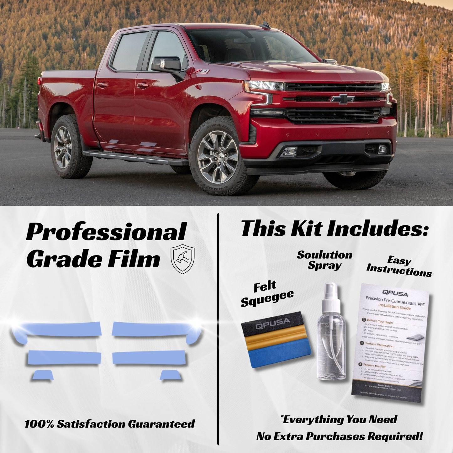 Chevrolet Silverado 1500 (2019-2022) Headlight PPF Protection Kit - Pre-Cut - sku-51595363549316-  DRIVEN - 1