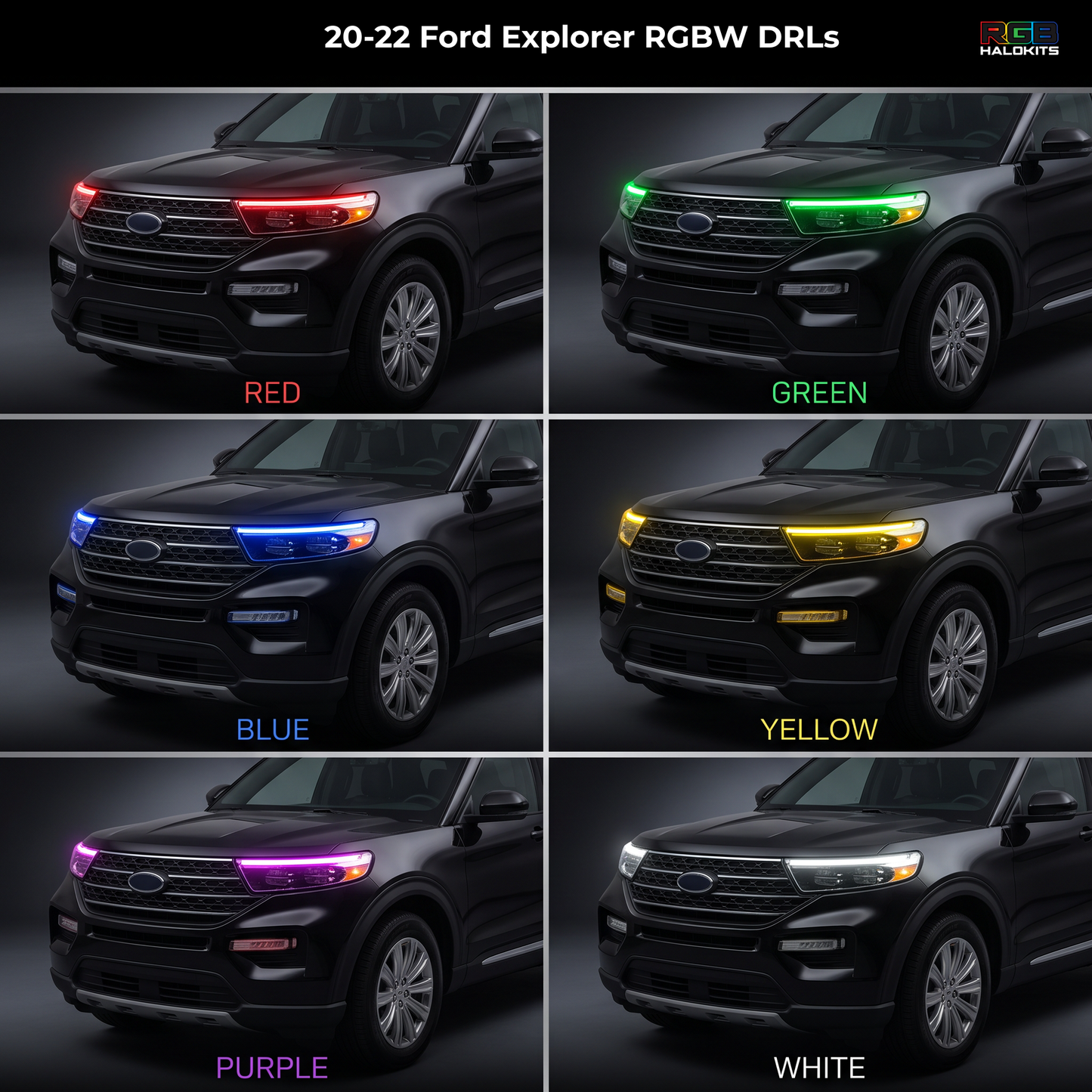 Ford Explorer Multicolor RGBW DRL Boards (2020-2024) - F8 | A12 | P2  - BX1-  DRIVEN - 2