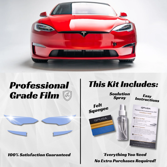Tesla Model S Plaid Headlight PPF Protection Kit - sku-51569895571588-  DRIVEN - 1