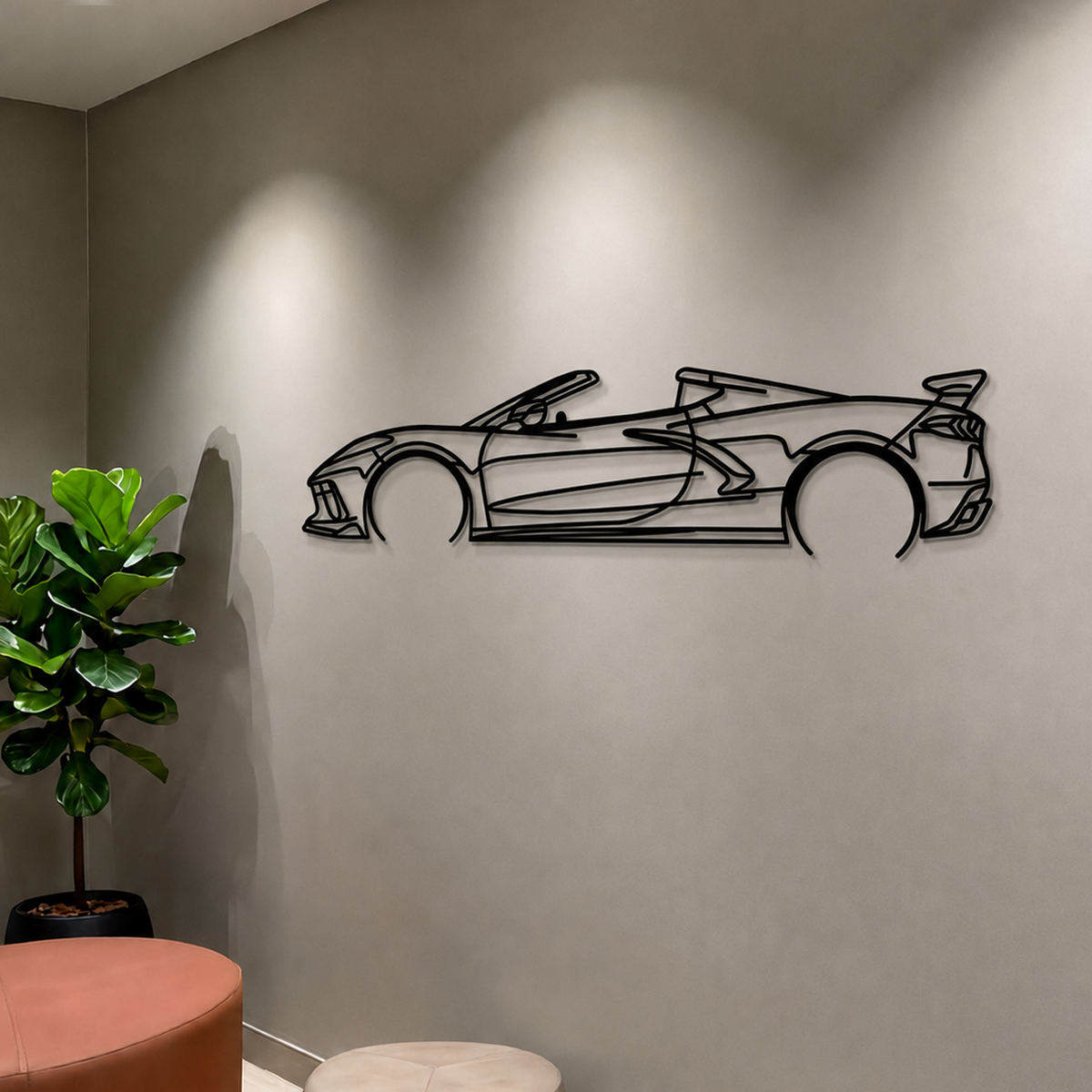 Corvette C8 Detailed Metal Car Wall Art - MT0922 - MT0922B49L-  DRIVEN - 3