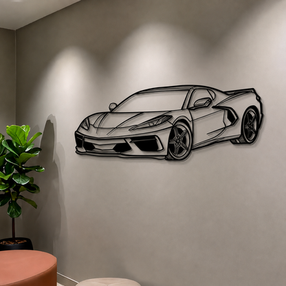 Corvette C8 Perspective Metal Car Wall Art - MT1125 - MT1125B69L-  DRIVEN - 4