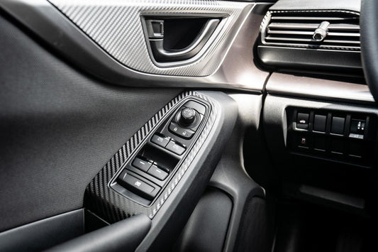 3D Carbon Door Switch Panel Overlays (Front / Rear) - 2022+ Subaru WRX - 22WRXDRSWT-3DB-  DRIVEN - 1