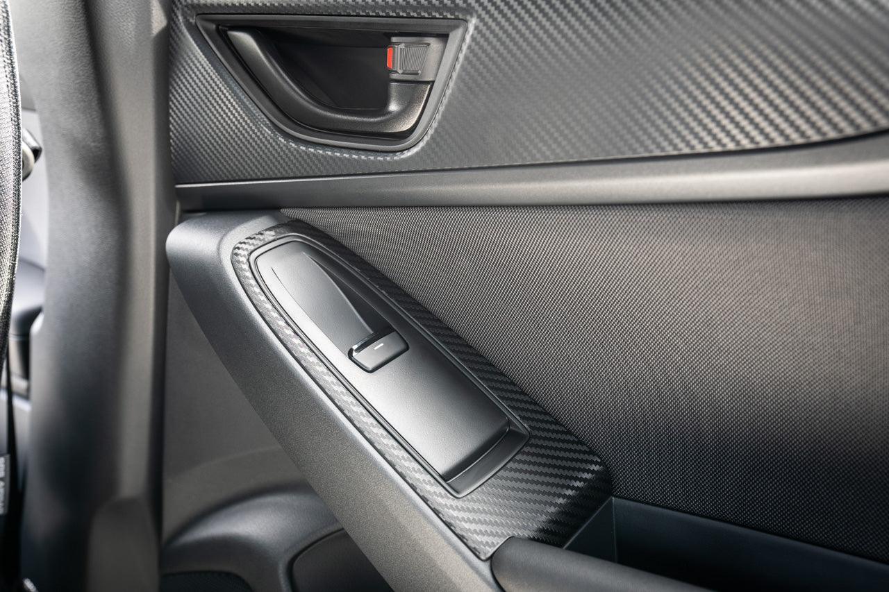 3D Carbon Door Switch Panel Overlays (Front / Rear) - 2022+ Subaru WRX - 22WRXDRSWT-3DB-  DRIVEN - 9